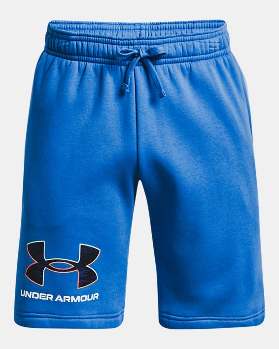 Men's UA Rival Fleece Graphic Shorts, Blue, pdpMainDesktop image number 4